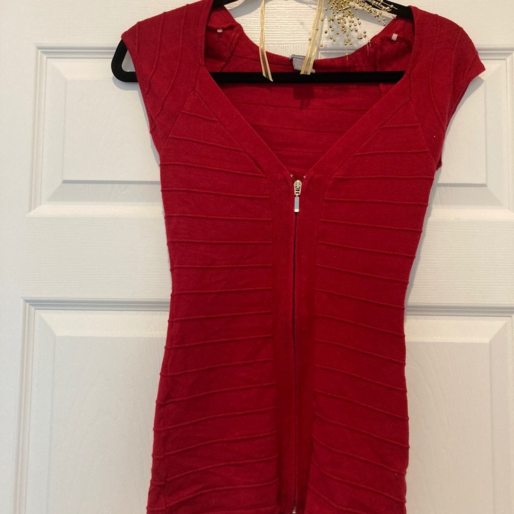 Charlotte Russe Cranberry Short Sleeve sweater